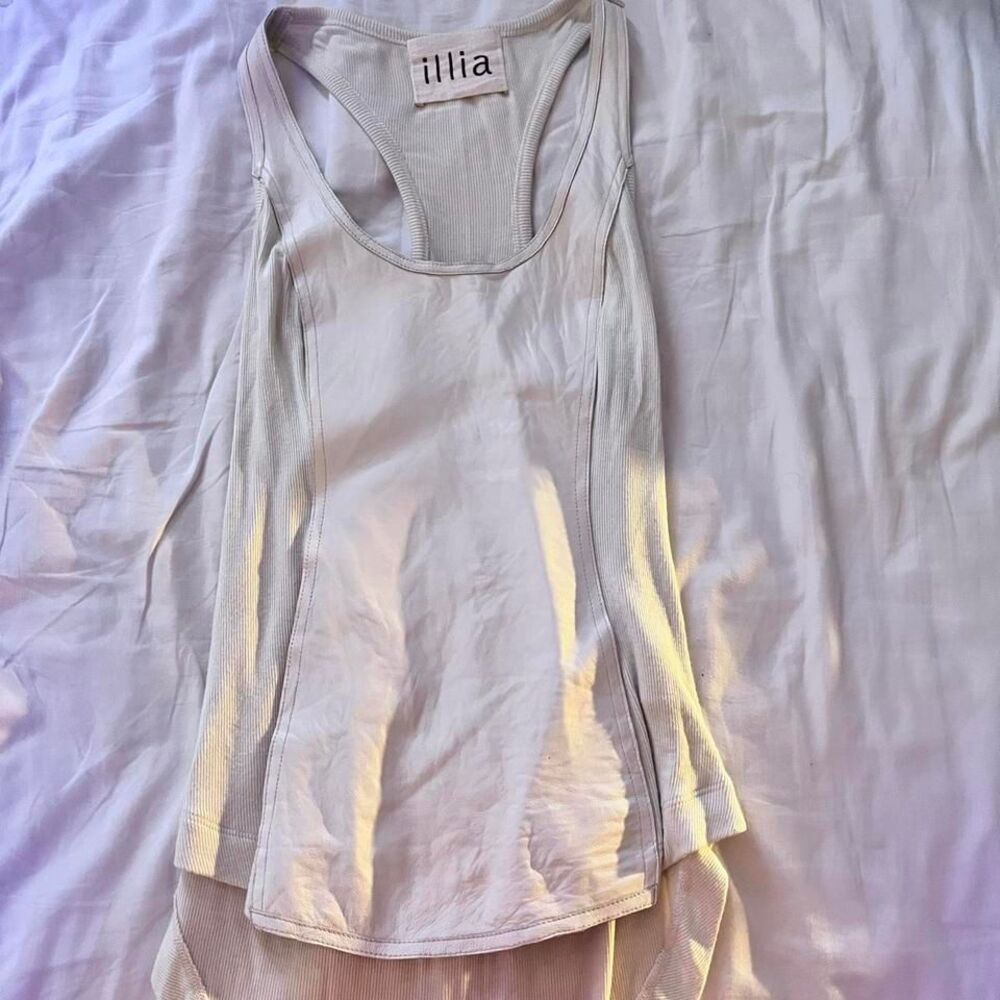white illia leather tank top